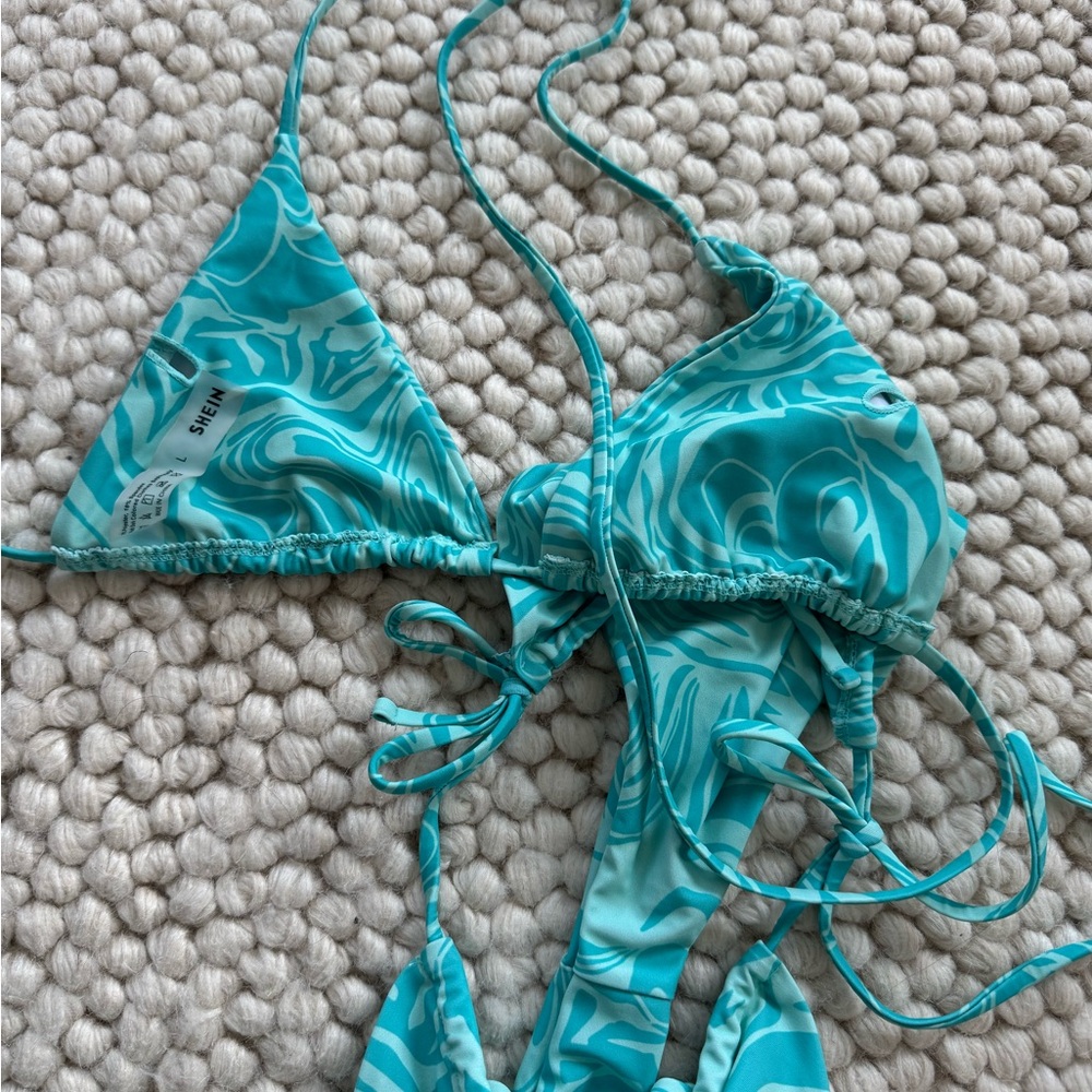SHEIN Teal Swirl Bikini - Picture 4 of 4